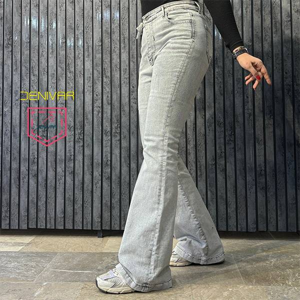 شلوار بوتکات طوسی جین زنانه شلوار بوتکات طوسی جین زنانه